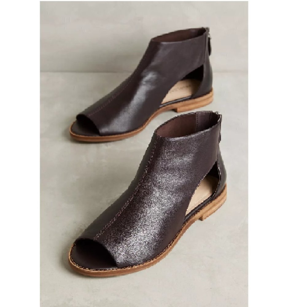 Kelsi Dagger Brooklyn‎ Sterling Shooties Soft Brown Leather Back Zip Size 7.5
